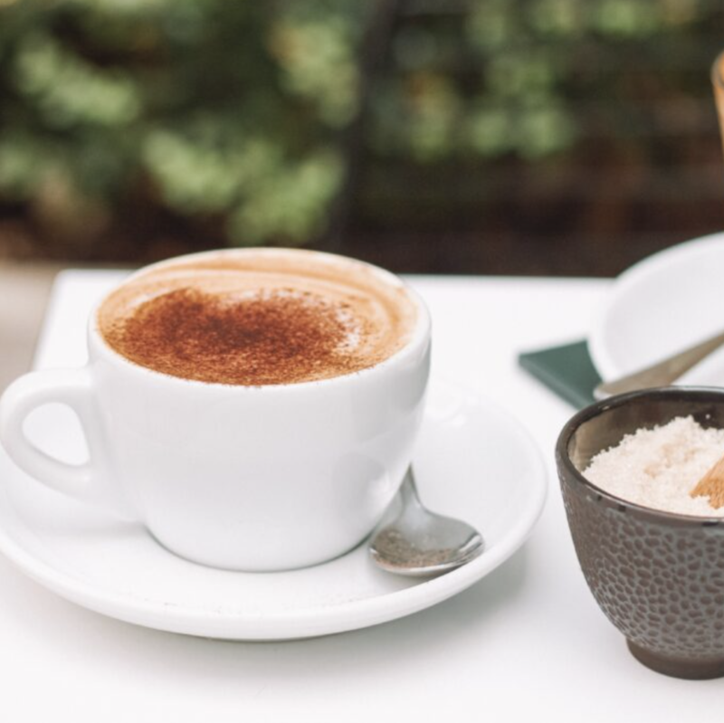 Cup of Coffee with cinnamon and sugar