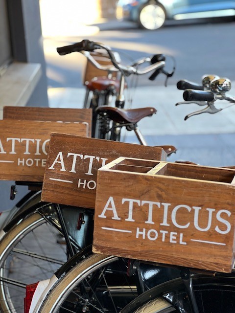 Photo of bikes for rent at the Atticus Hotel in McMinnville, OR