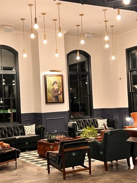 Photo of lobby of the Atticus Hotel in McMinnville, OR