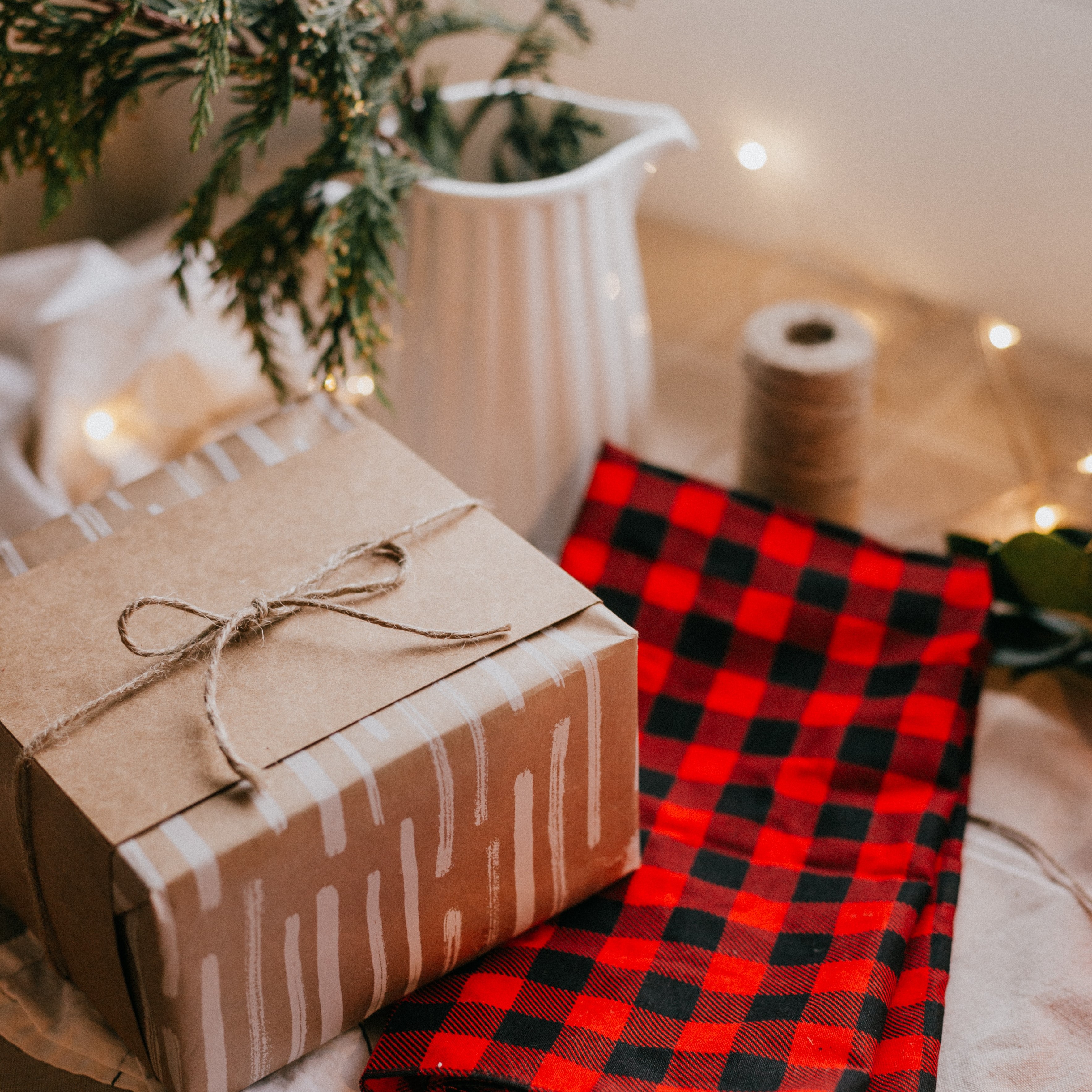 Image of a wrapped gift for the hostess