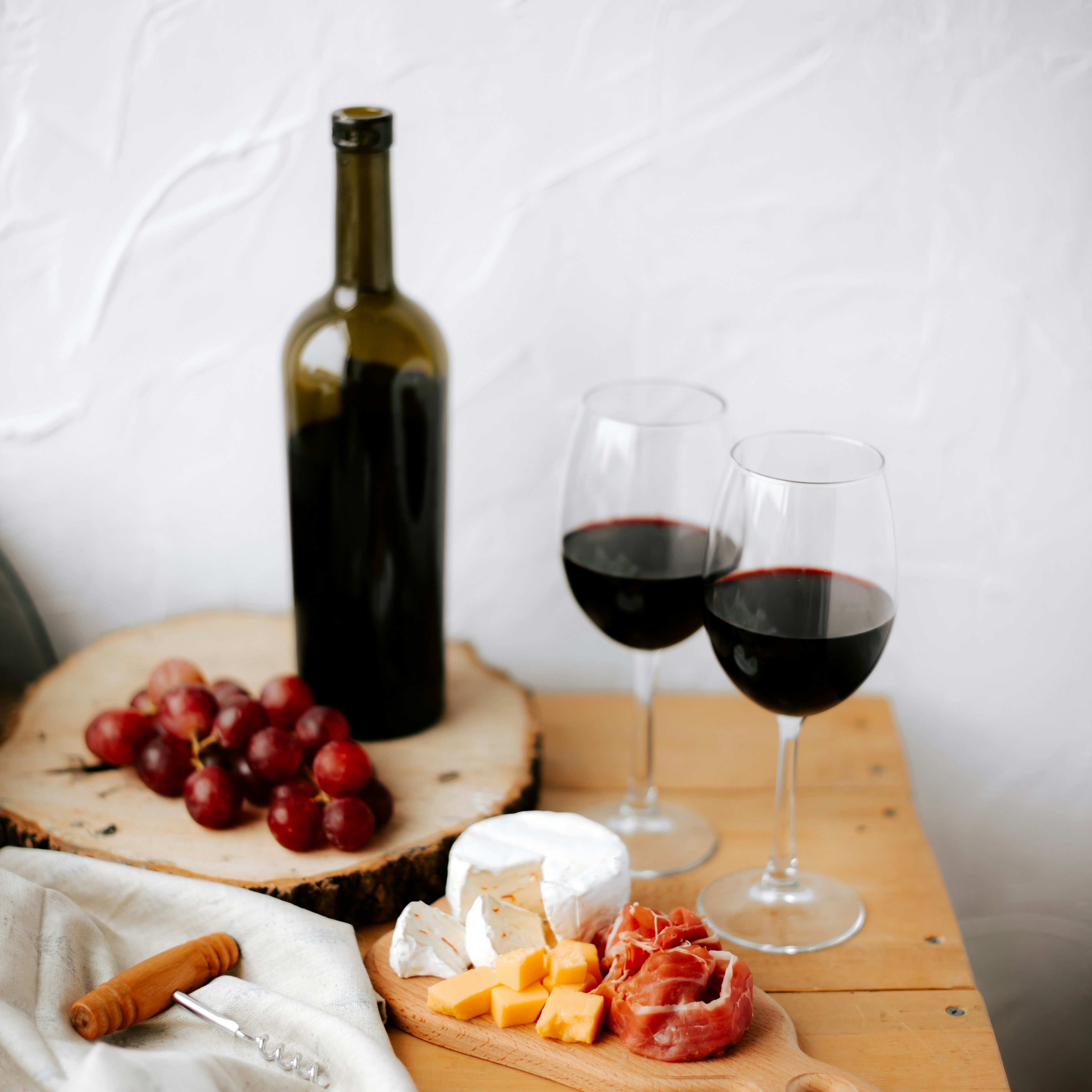 Images of Cheese and Wine for Galentine's Day celebration